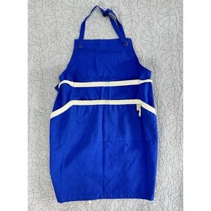 Le Creuset Chef Adult Apron Blue 100% Cotton Canvas Made in England REF NO 4900